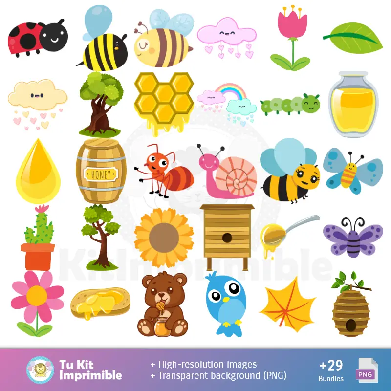 Personajes | Patrones y Texturas Abejitas - Kits de Scrapbook y Fiestas