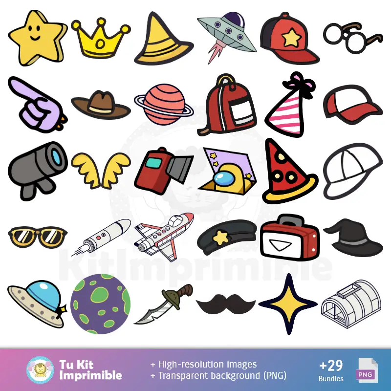 Accesorios | Patrones y Texturas Among Us - Kits de Scrapbook y Fiestas