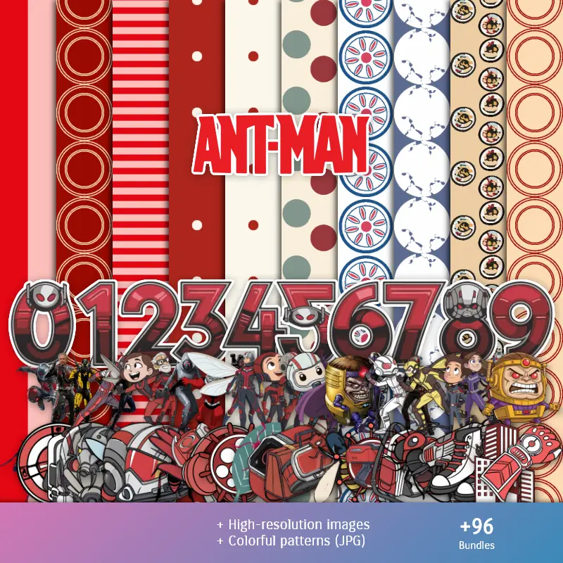 Patrones y Texturas Ant-Man - Kits de Scrapbook y Fiestas