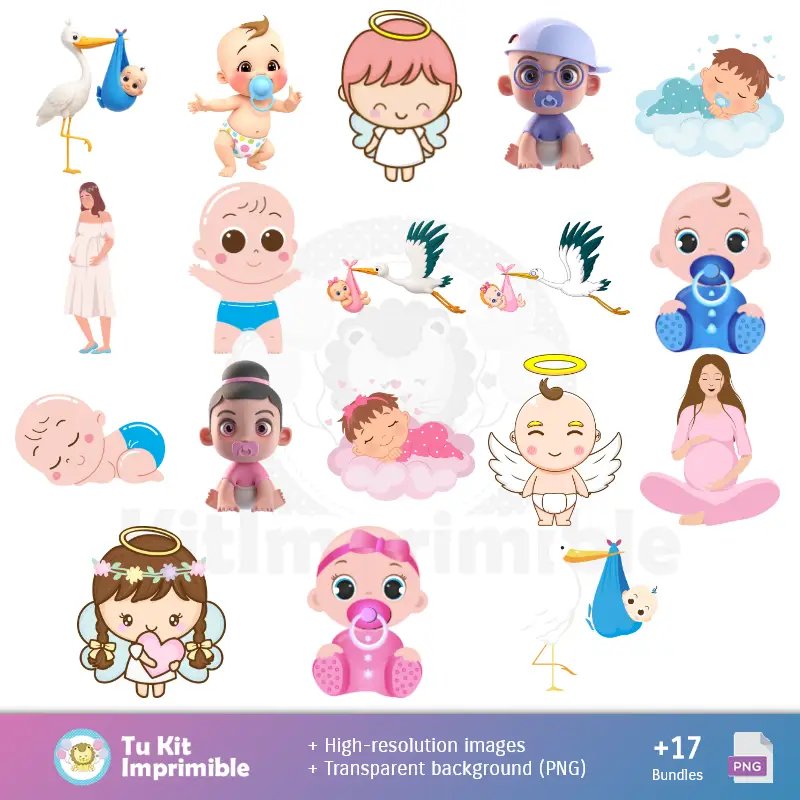 Personajes | Patrones y Texturas Baby Shower - Kits de Scrapbook y Fiestas