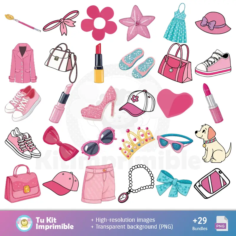 Accesorios | Patrones y Texturas Barbie - Kits de Scrapbook y Fiestas