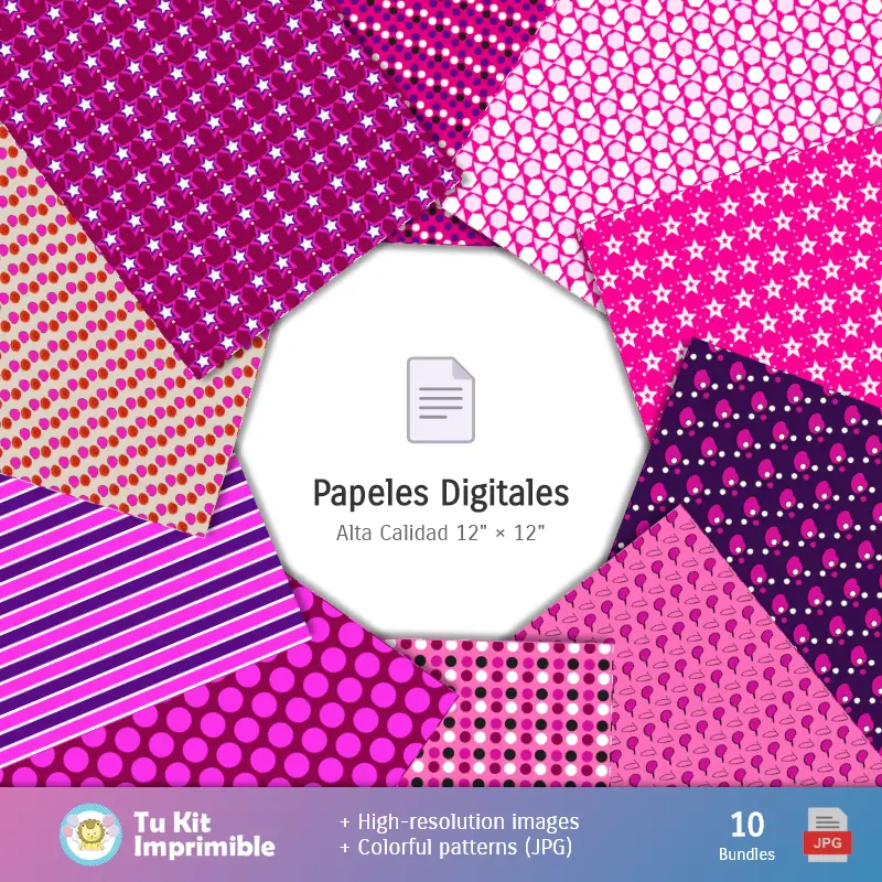 Collages | Patrones y Texturas Barbie - Kits de Scrapbook y Fiestas