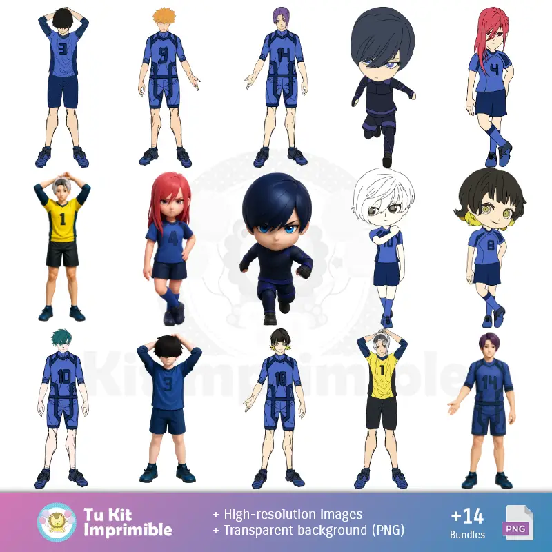 Accesorios | Patrones y Texturas Blue Lock - Kits de Scrapbook y Fiestas