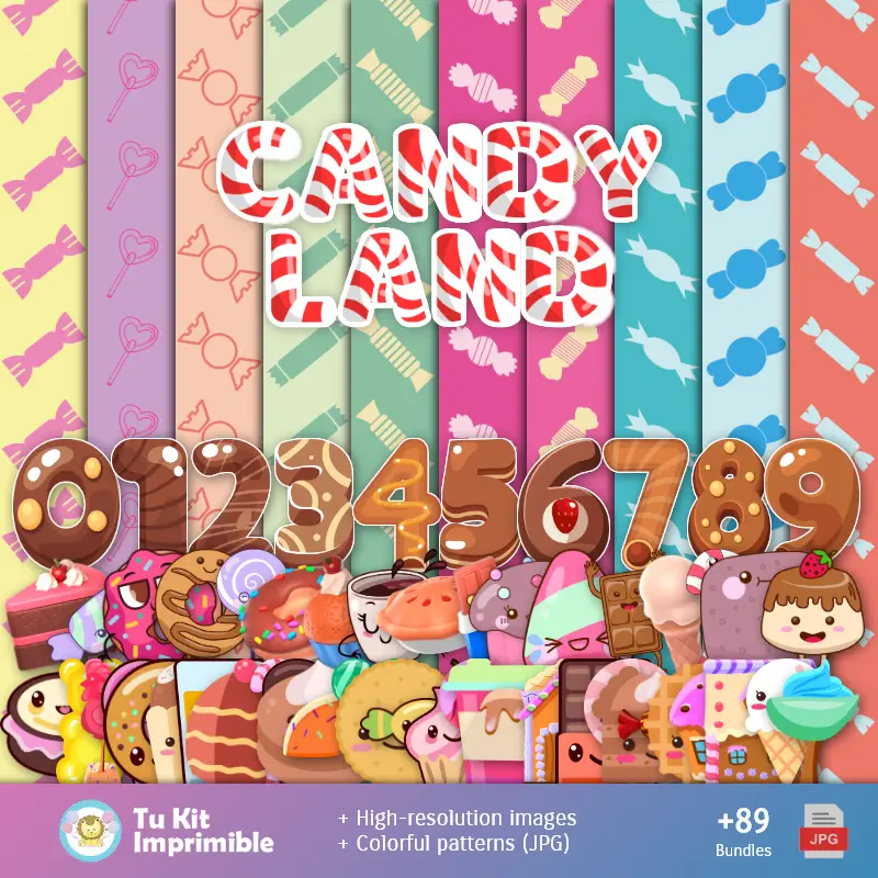 Patrones y Texturas Candyland - Kits de Scrapbook y Fiestas