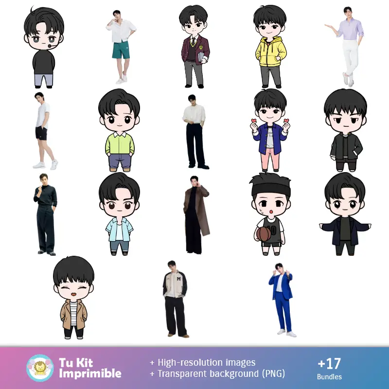 Personajes | Patrones y Texturas Cha Eunwoo - Kits de Scrapbook y Fiestas