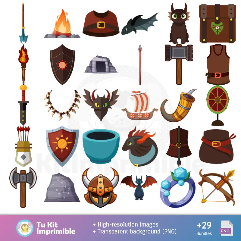 Accesorios | Patrones y Texturas Cómo Entrenar a tu Dragón - Kits de Scrapbook y Fiestas