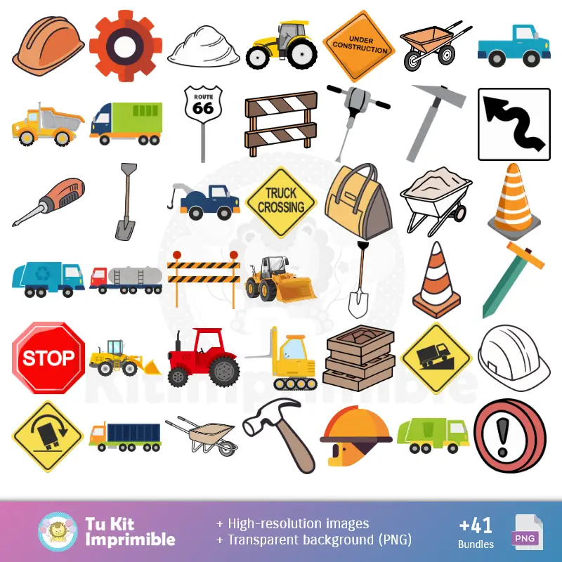 Patrones y Texturas Construcción - Kits de Scrapbook y Fiestas