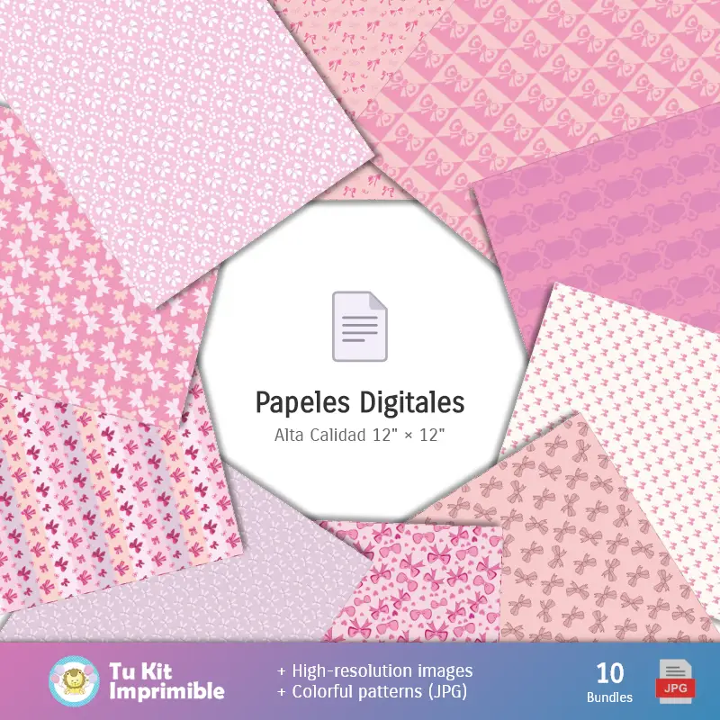 Fondos | Patrones y Texturas Coquette - Kits de Scrapbook y Fiestas