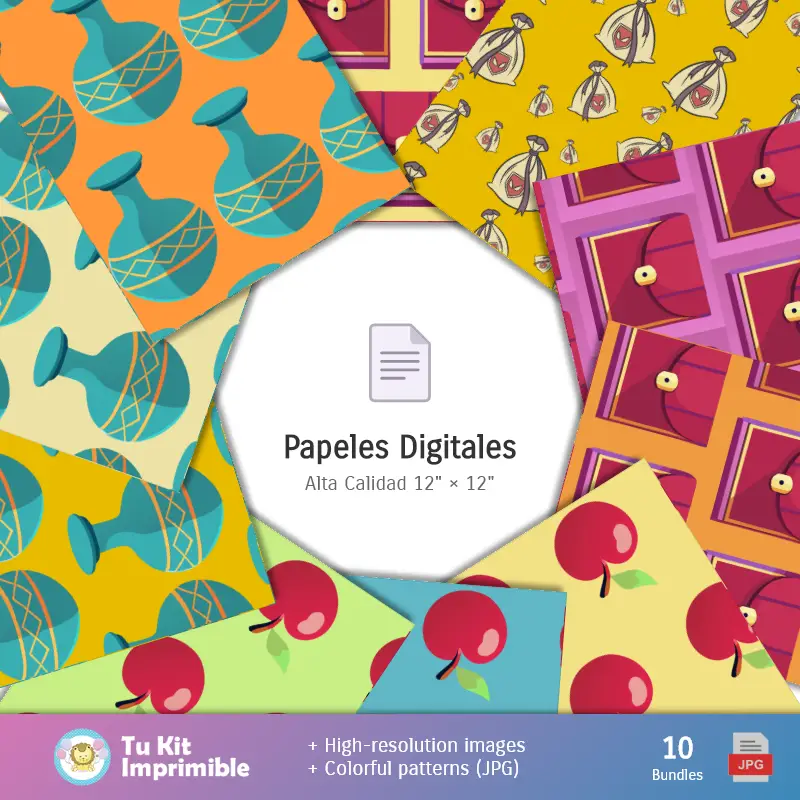 Collages | Patrones y Texturas Descendientes - Kits de Scrapbook y Fiestas