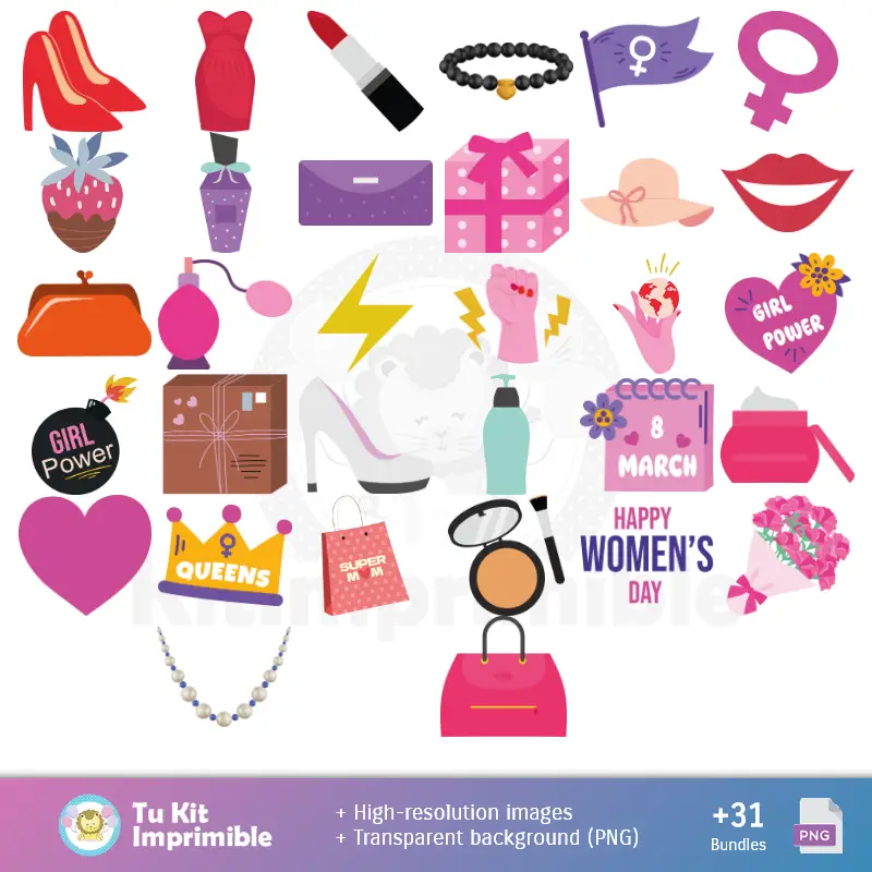 Accesorios | Patrones y Texturas Día de la Mujer - Kits de Scrapbook y Fiestas