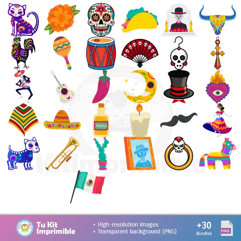 Accesorios | Patrones y Texturas Día de los Muertos - Kits de Scrapbook y Fiestas