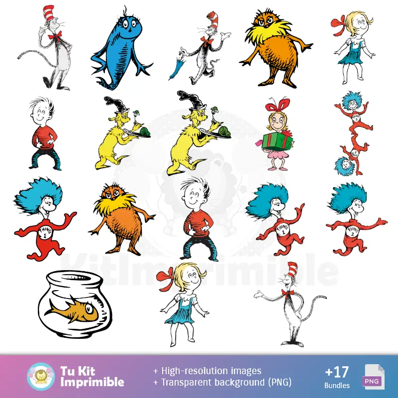 Personajes | Patrones y Texturas El Gato Ensombrerado - Kits de Scrapbook y Fiestas