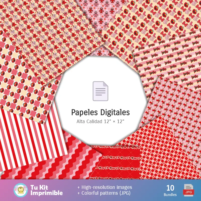 Fondos | Patrones y Texturas Elmo - Kits de Scrapbook y Fiestas