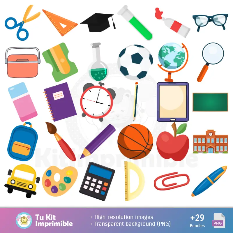 Accesorios | Patrones y Texturas Escuela - Kits de Scrapbook y Fiestas