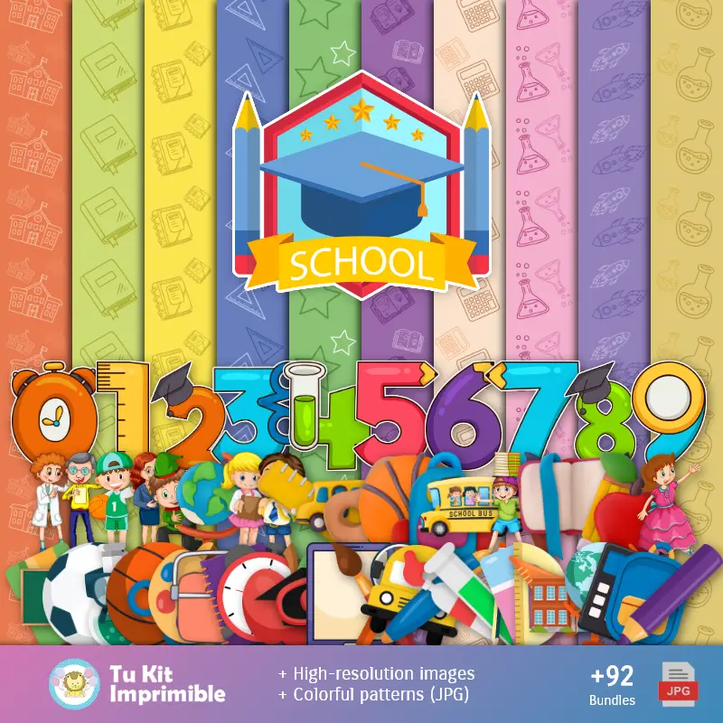 Fondos | Patrones y Texturas Escuela - Kits de Scrapbook y Fiestas