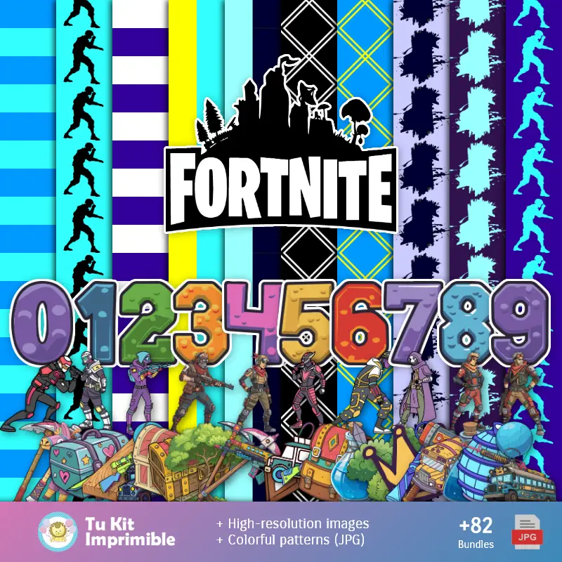 Patrones y Texturas Fortnite - Kits de Scrapbook y Fiestas