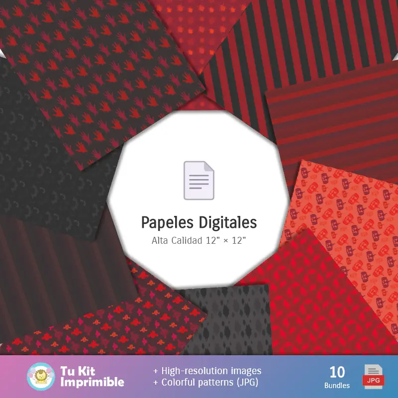 Collages | Patrones y Texturas Halloween - Kits de Scrapbook y Fiestas