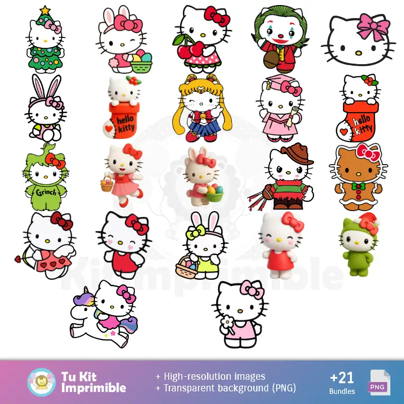 Personajes | Patrones y Texturas Hello Kitty - Kits de Scrapbook y Fiestas