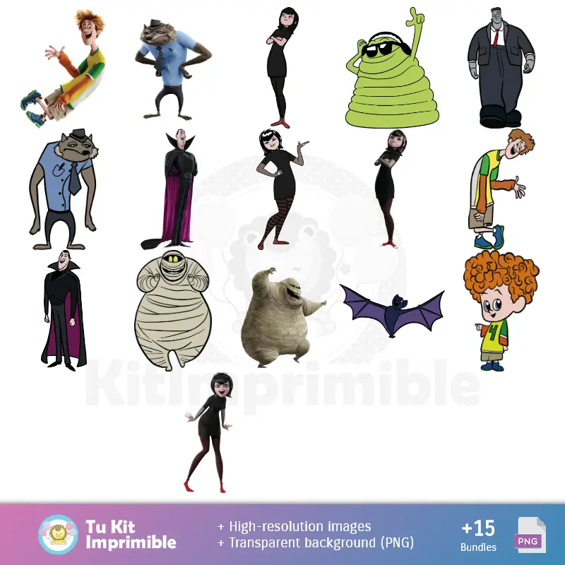Personajes | Patrones y Texturas Hotel Transylvania - Kits de Scrapbook y Fiestas