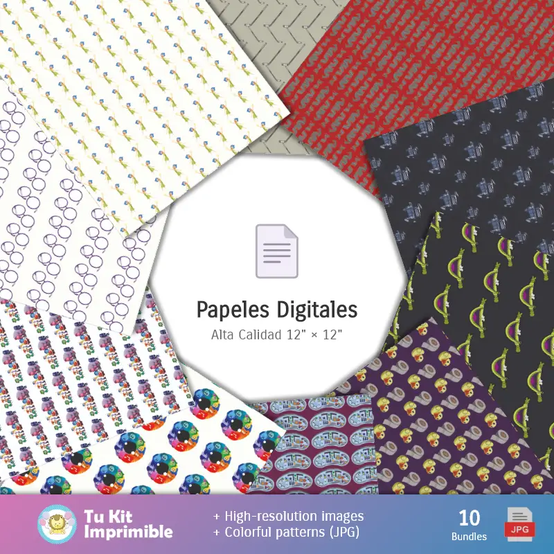 Fondos | Patrones y Texturas Inside Out Intensamente - Kits de Scrapbook y Fiestas