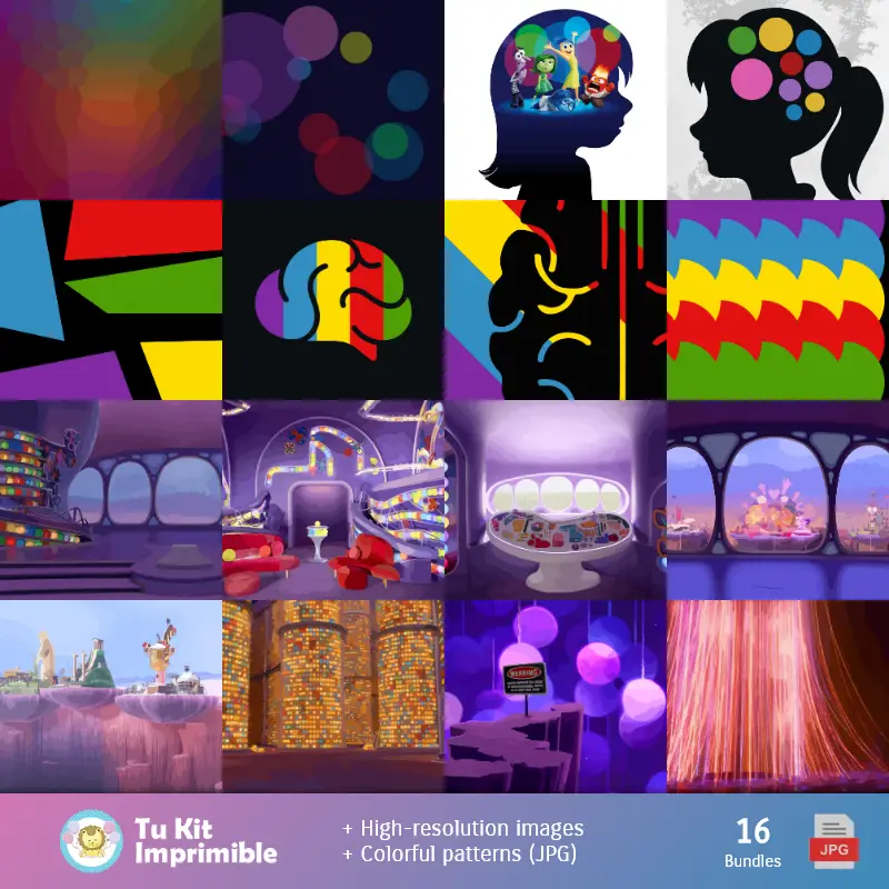 Patrones y Texturas Inside Out Intensamente - Kits de Scrapbook y Fiestas