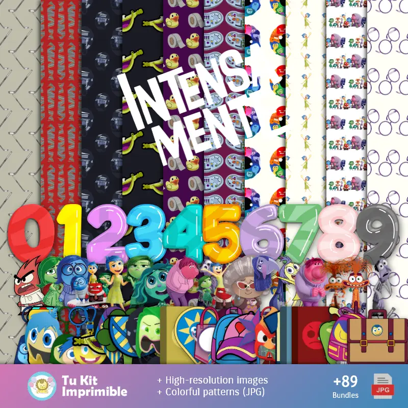 Patrones y Texturas Inside Out Intensamente - Kits de Scrapbook y Fiestas
