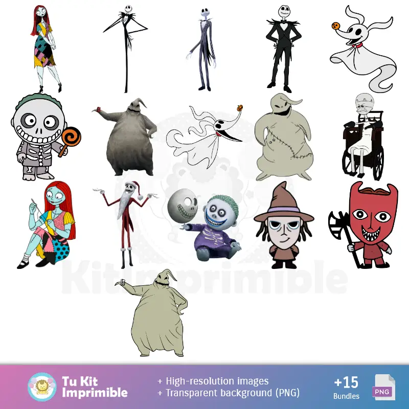 Personajes | Patrones y Texturas Jack Skellington - Kits de Scrapbook y Fiestas