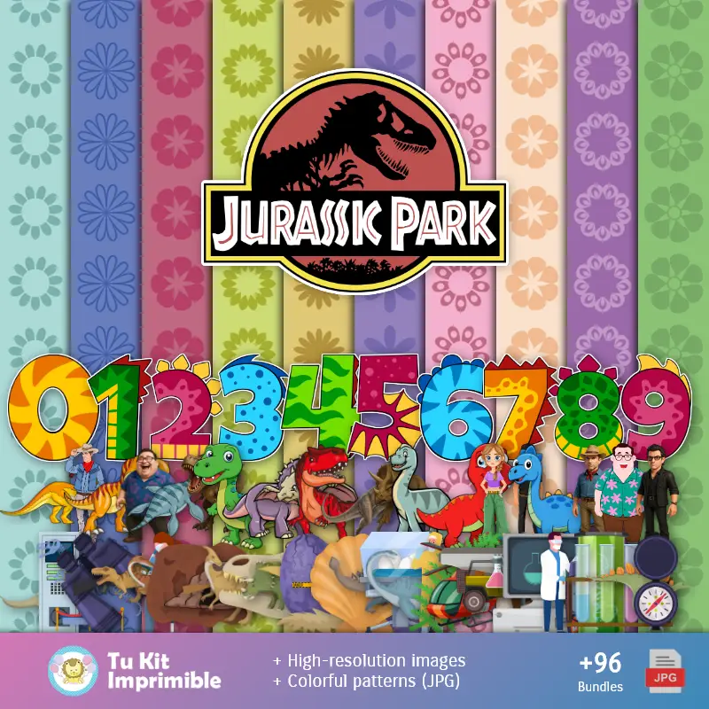 Patrones y Texturas Jurassic Park - Kits de Scrapbook y Fiestas