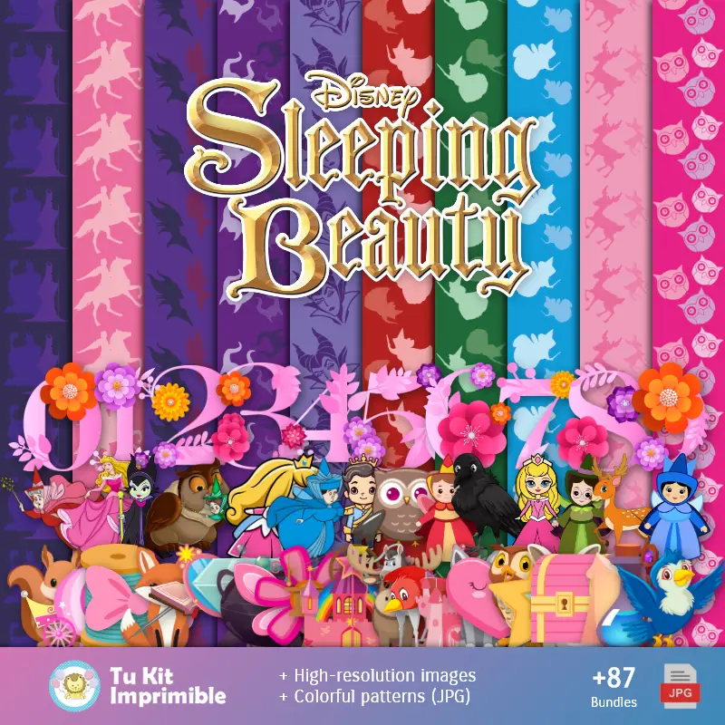 Patrones y Texturas La Bella Durmiente - Kits de Scrapbook y Fiestas