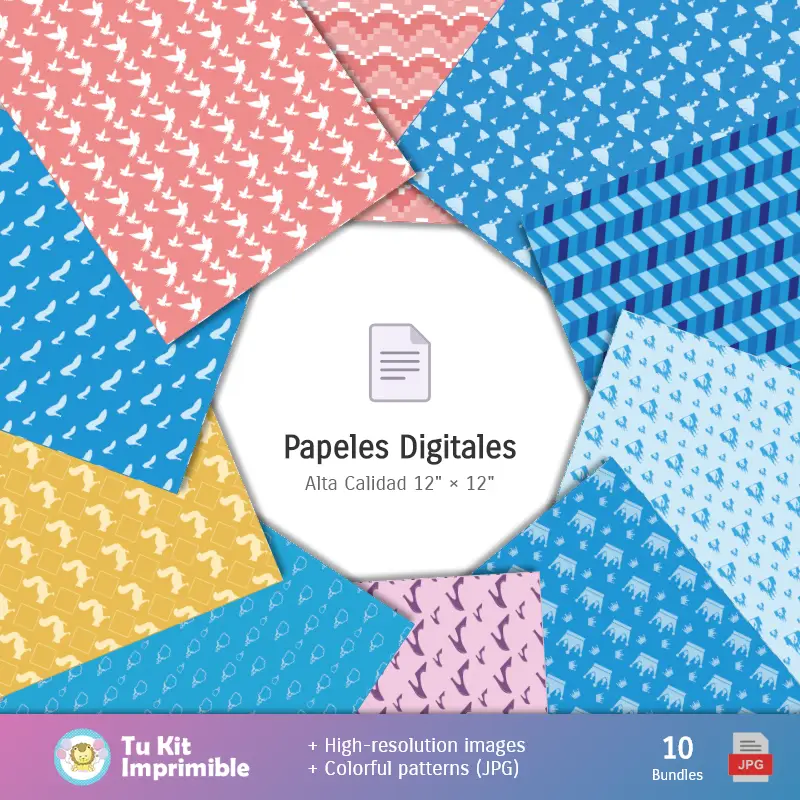 Collages | Patrones y Texturas La Cenicienta - Kits de Scrapbook y Fiestas