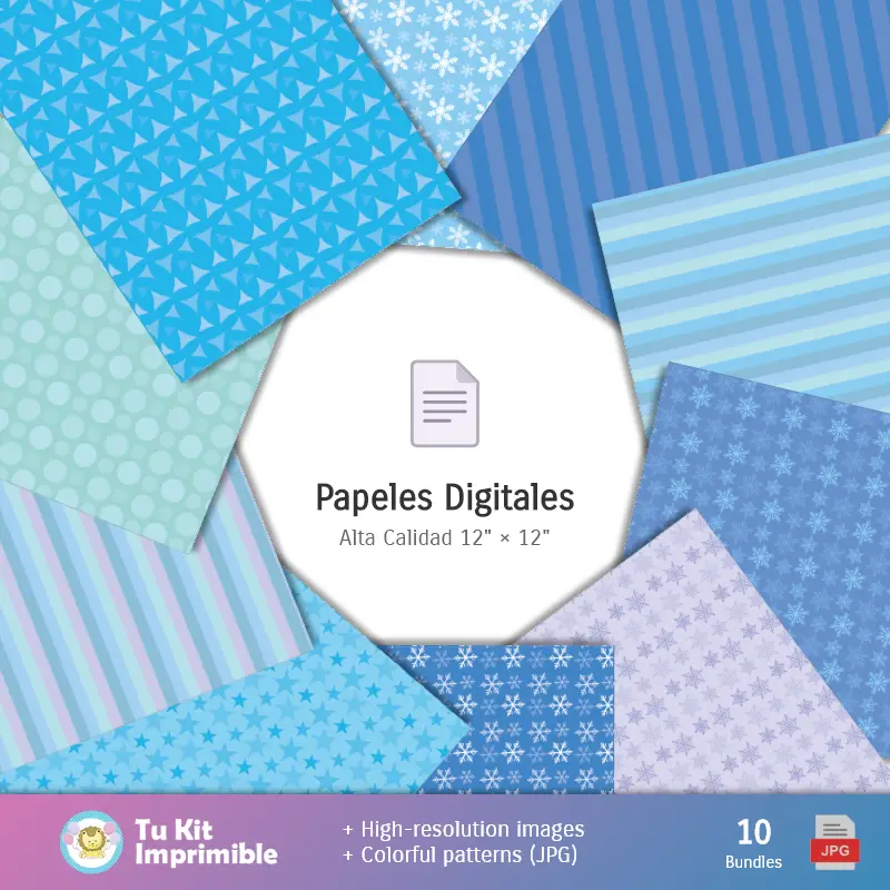 Collages | Patrones y Texturas La Era de Hielo - Kits de Scrapbook y Fiestas