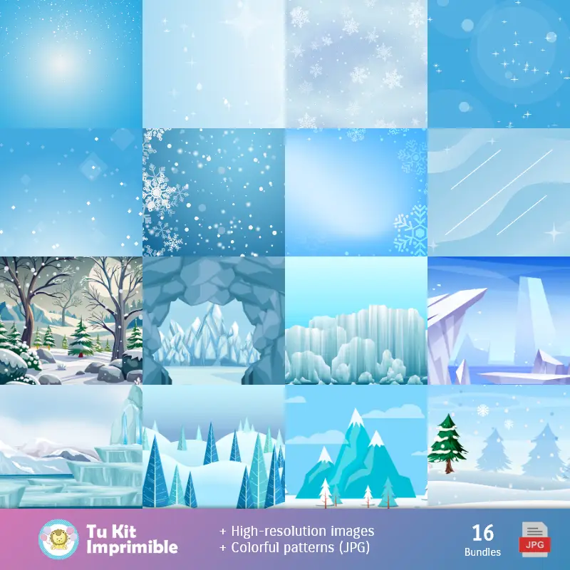 Números Temáticos | Patrones y Texturas La Era de Hielo - Kits de Scrapbook y Fiestas