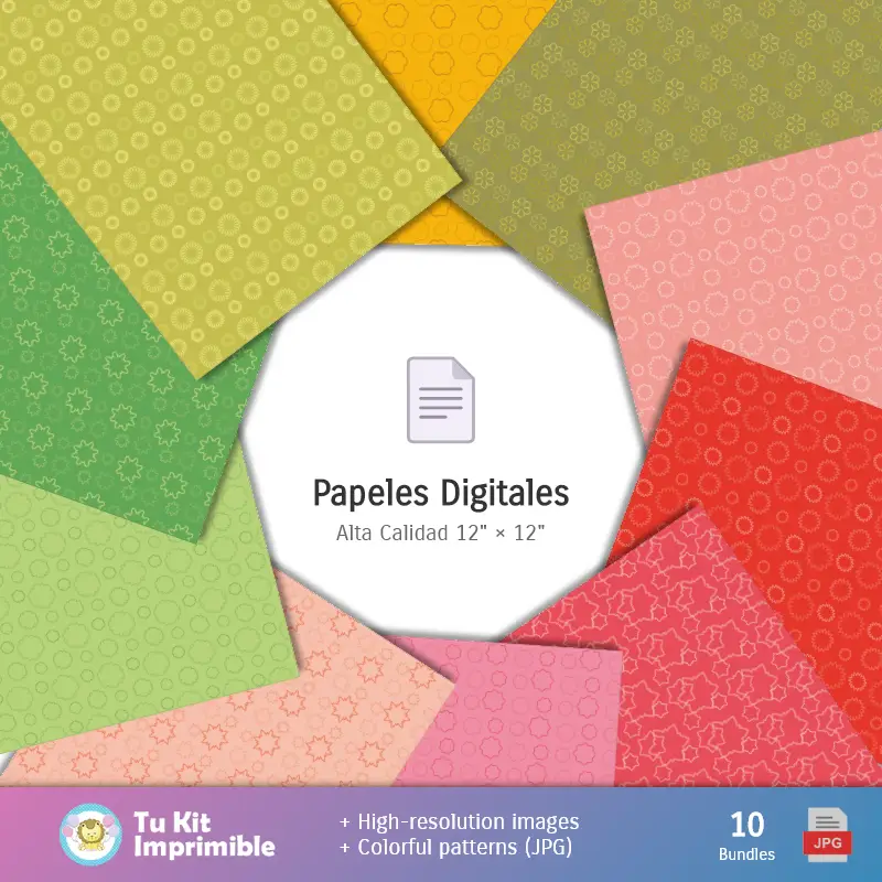 Collages | Patrones y Texturas La Princesa y El Sapo - Kits de Scrapbook y Fiestas