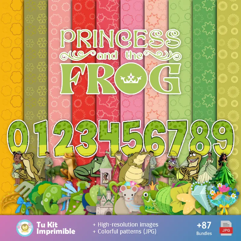 Accesorios | Patrones y Texturas La Princesa y El Sapo - Kits de Scrapbook y Fiestas