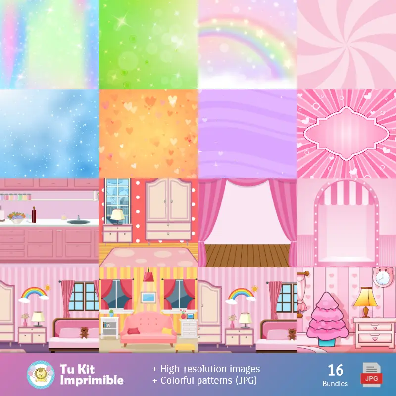 Fondos | Patrones y Texturas LOL Surprise - Kits de Scrapbook y Fiestas