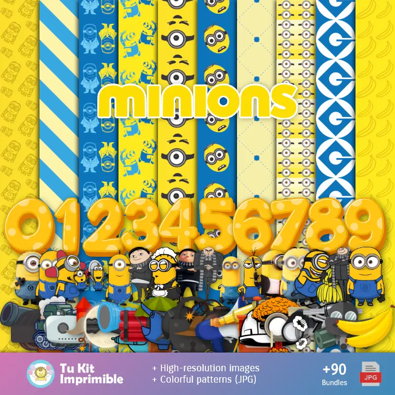Patrones y Texturas Minions - Kits de Scrapbook y Fiestas