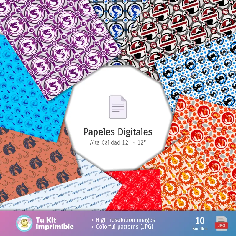 Collages | Patrones y Texturas Mortal Kombat - Kits de Scrapbook y Fiestas