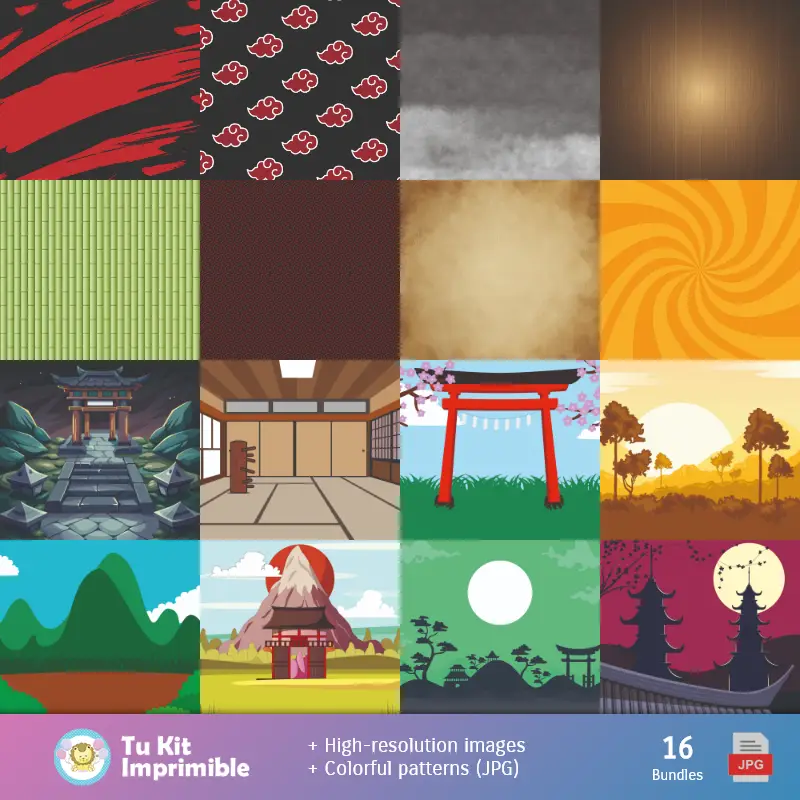 Fondos | Patrones y Texturas Naruto - Kits de Scrapbook y Fiestas