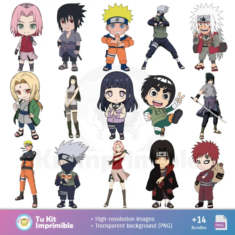 Personajes | Patrones y Texturas Naruto - Kits de Scrapbook y Fiestas