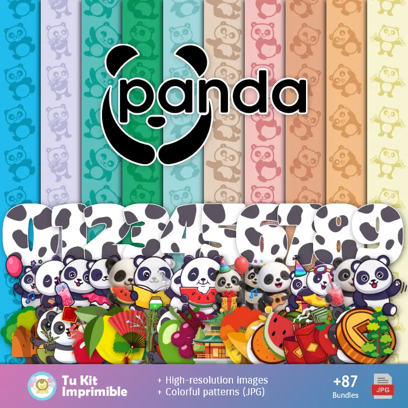 Patrones y Texturas Osita Panda - Kits de Scrapbook y Fiestas