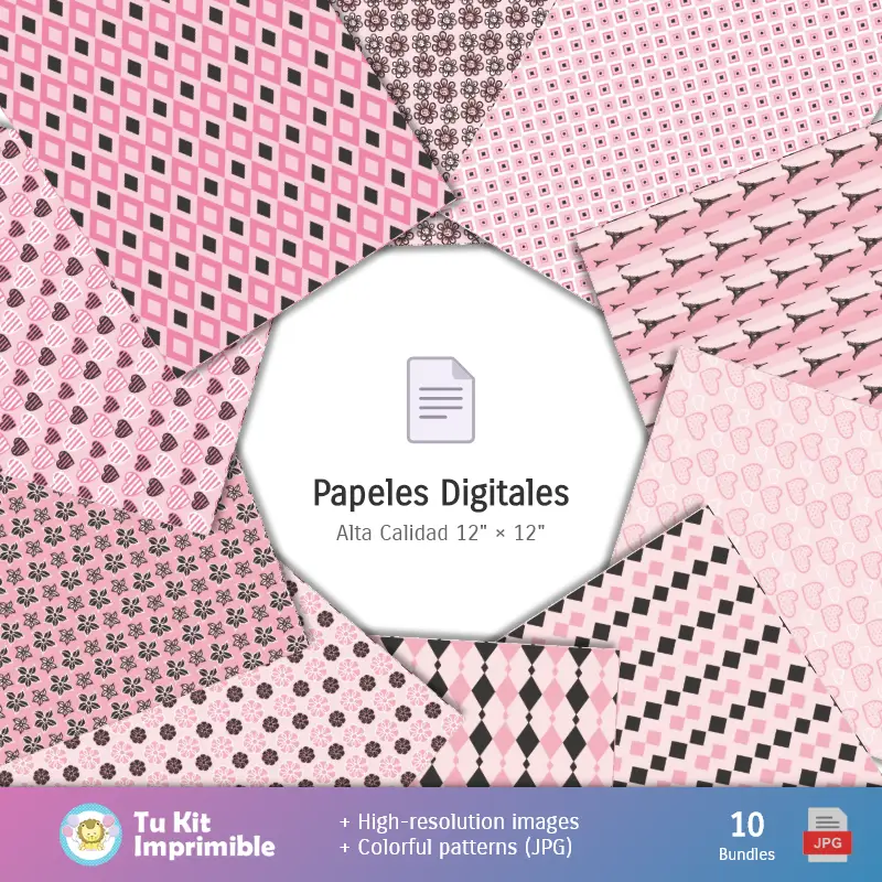 Patrones y Texturas París - Kits de Scrapbook y Fiestas