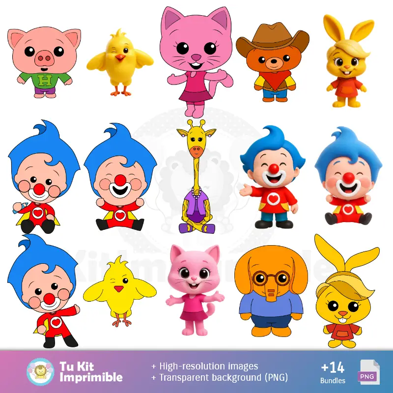 Personajes | Patrones y Texturas Plim Plim - Kits de Scrapbook y Fiestas