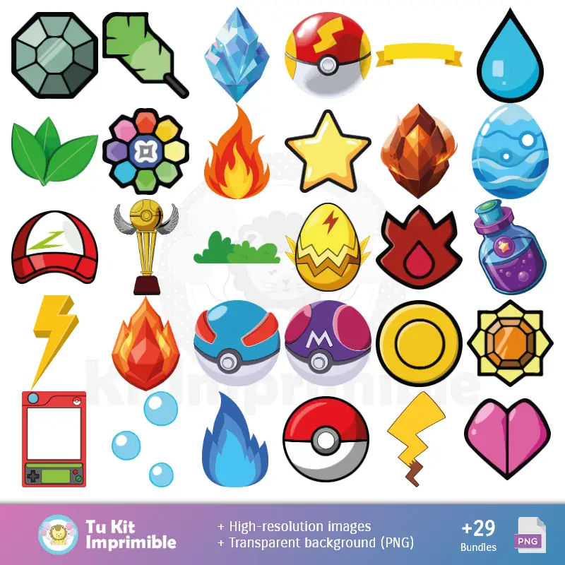 Accesorios | Patrones y Texturas Pokémon - Kits de Scrapbook y Fiestas