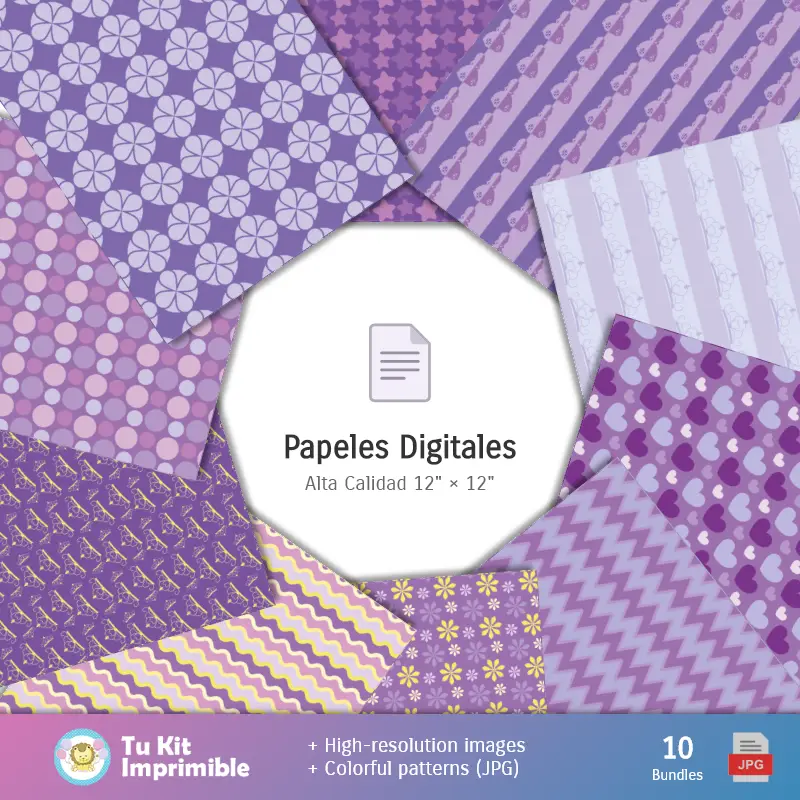 Collages | Patrones y Texturas Princesa Sofía - Kits de Scrapbook y Fiestas