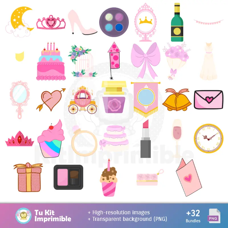 Accesorios | Patrones y Texturas Quinceañera - Kits de Scrapbook y Fiestas