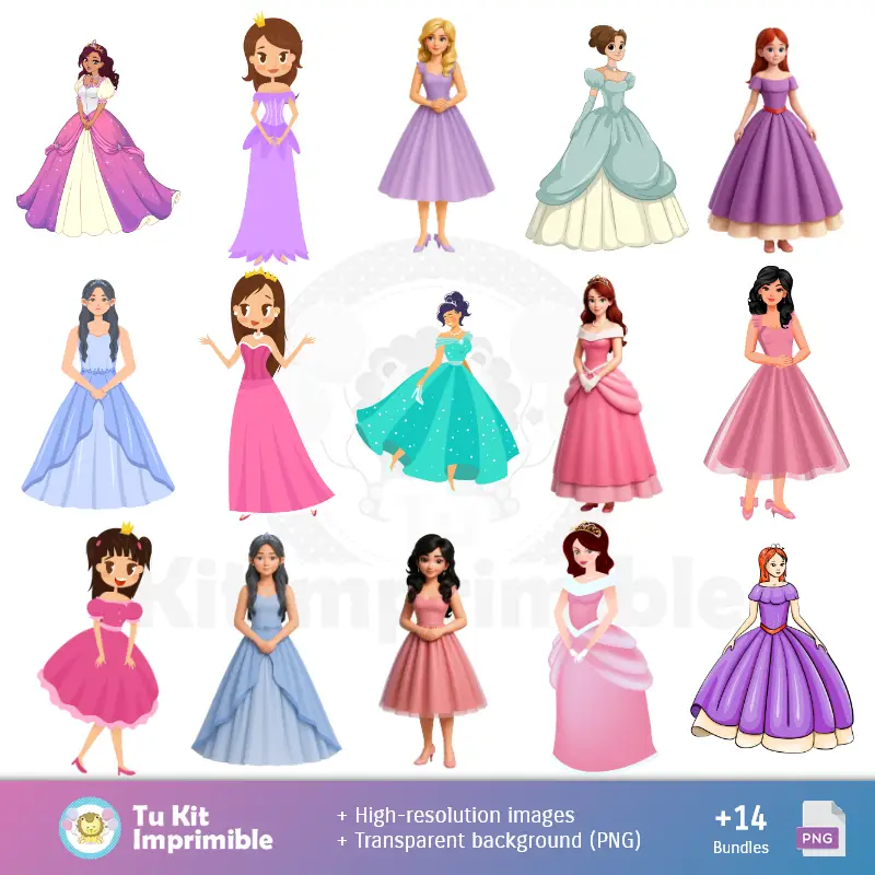 Personajes | Patrones y Texturas Quinceañera - Kits de Scrapbook y Fiestas