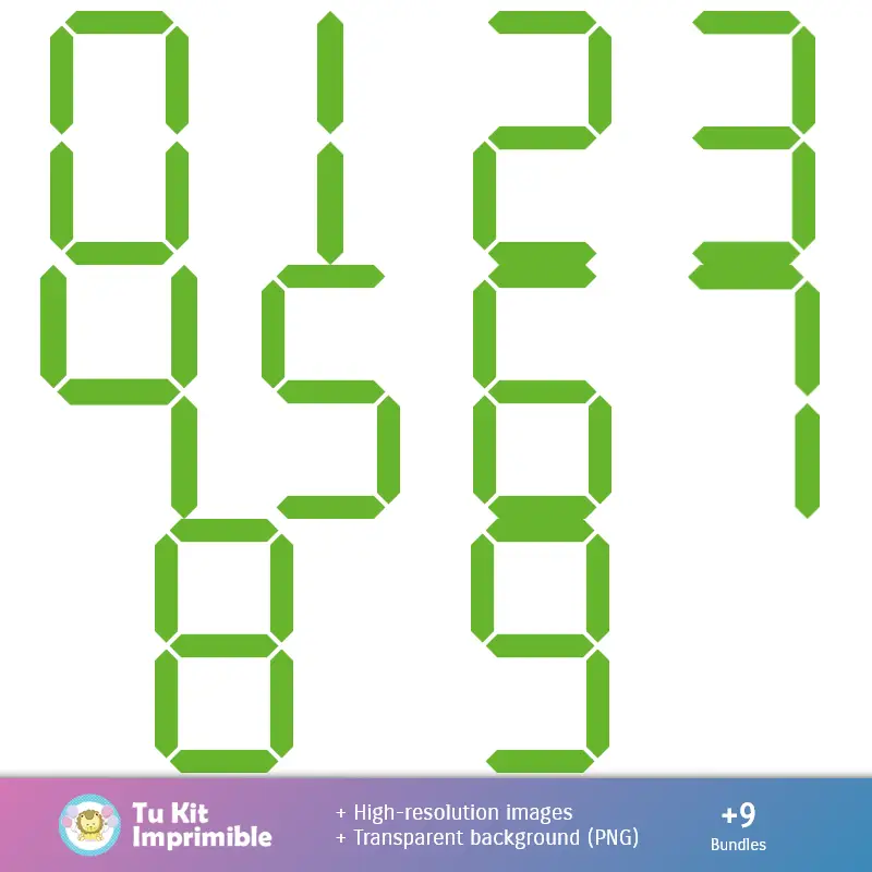 Números Temáticos | Patrones y Texturas Robots - Kits de Scrapbook y Fiestas