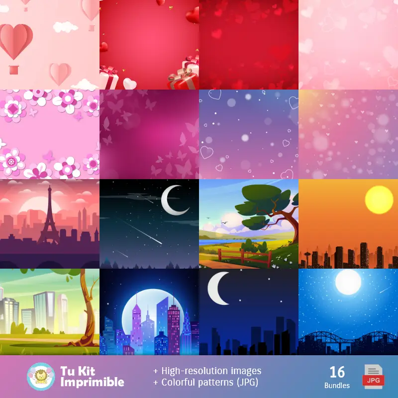 Fondos | Patrones y Texturas San Valentín - Kits de Scrapbook y Fiestas