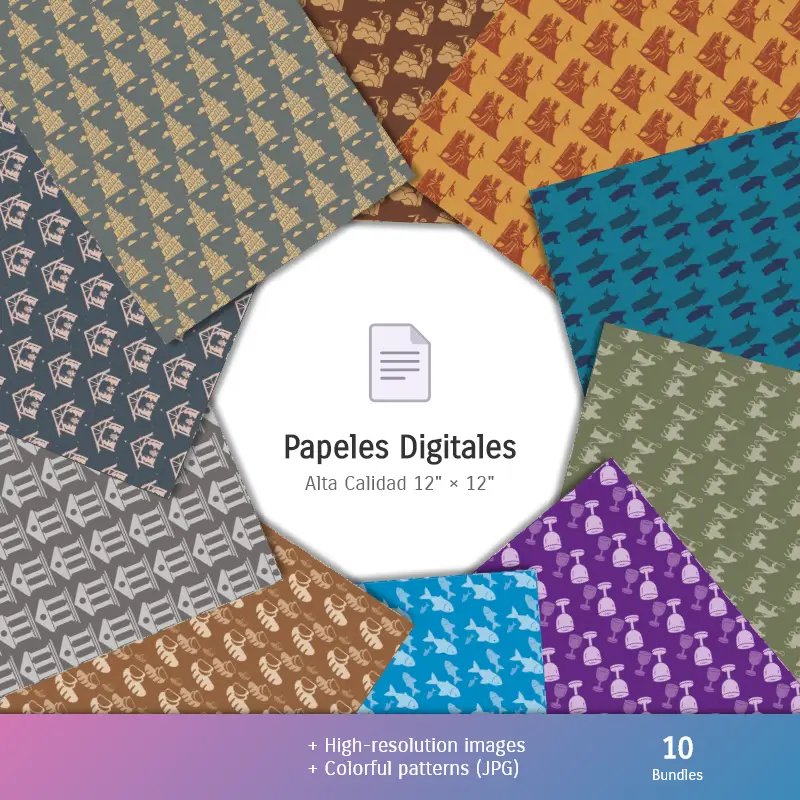 Collages | Patrones y Texturas Semana Santa - Kits de Scrapbook y Fiestas