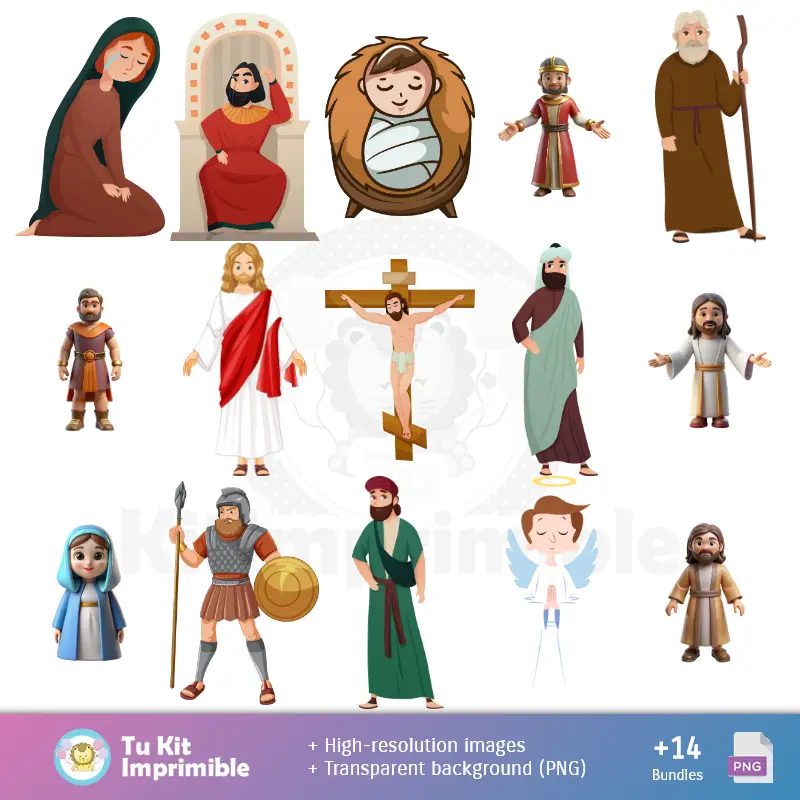 Personajes | Patrones y Texturas Semana Santa - Kits de Scrapbook y Fiestas